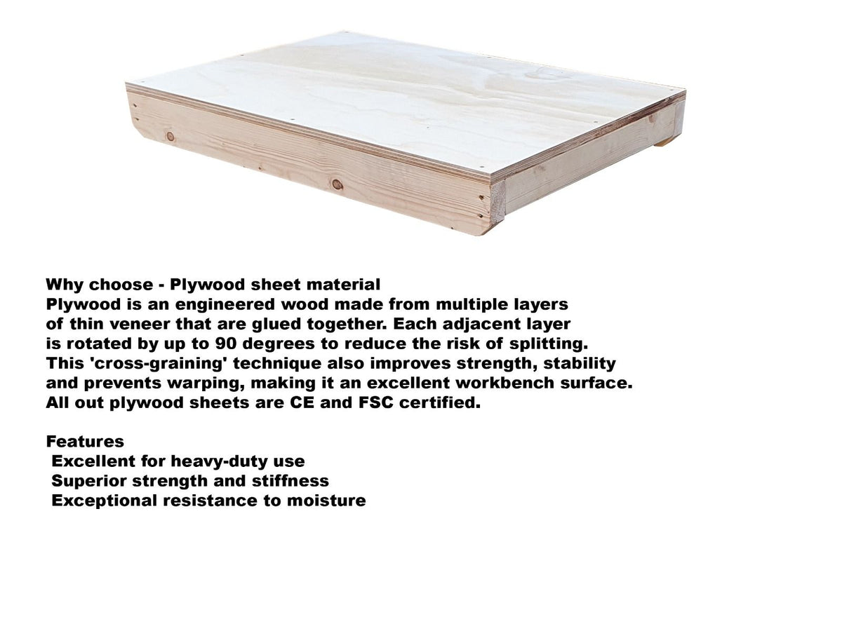 18mm Plywood Top Workbench with Back Panel & Double Shelf for Superior Strength - SGP Garden Ltd