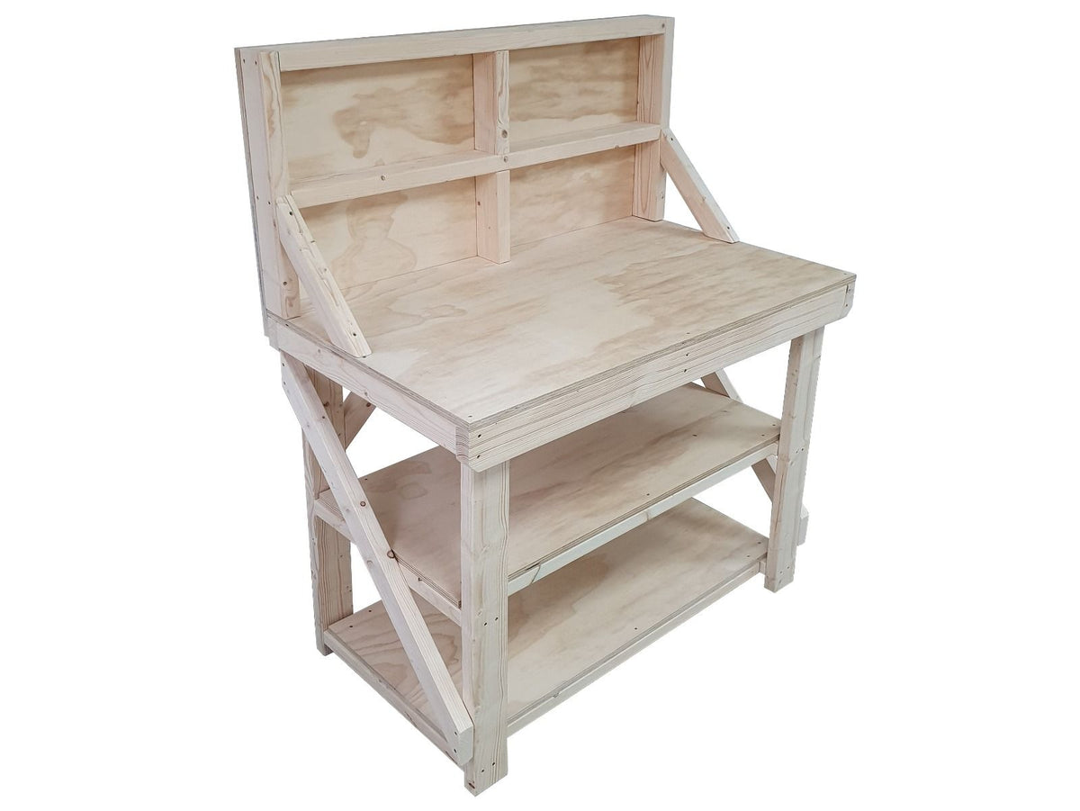 18mm Plywood Top Workbench with Back Panel & Double Shelf for Superior Strength - SGP Garden Ltd