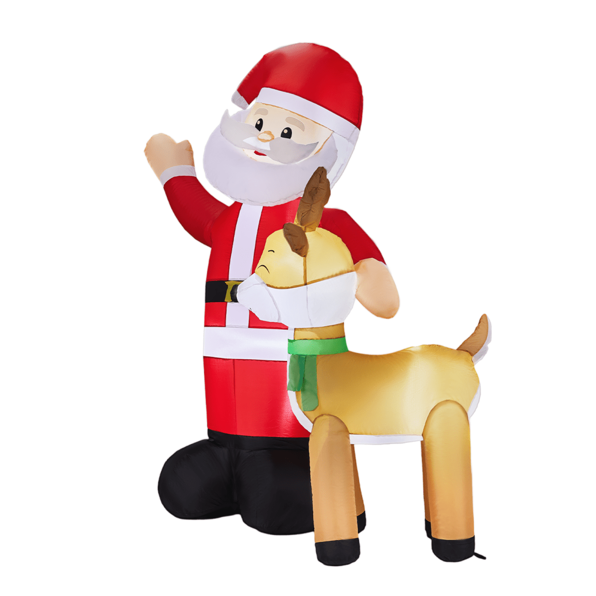 1.9M Lighted Christmas Inflatable Decoration, Inflatable Santa and Reindeer, Funny Blow Up Yard Decorations with Built-in LED Lights for Holiday Party Front Yard Lawn Garden Decor - SGP Garden Ltd