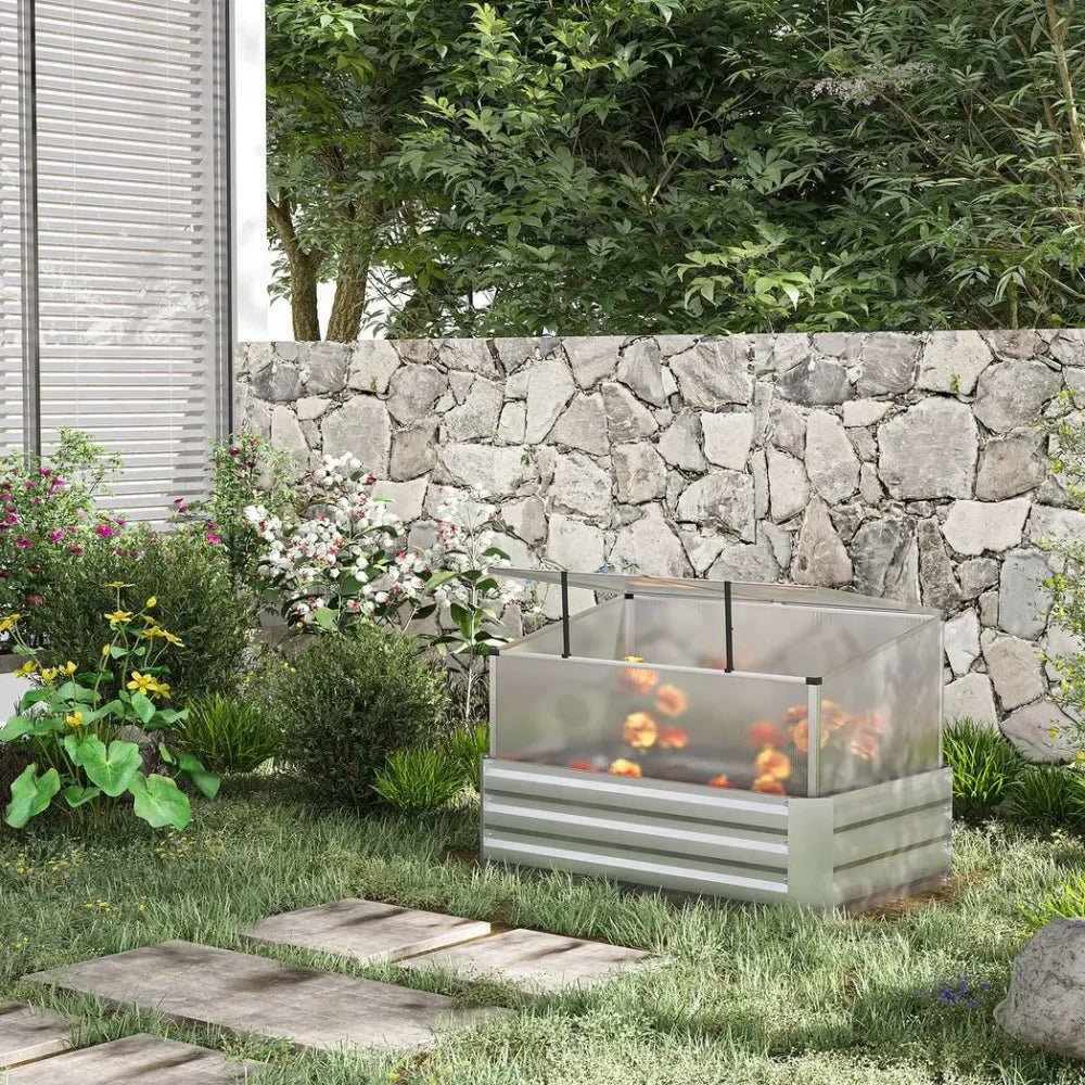 2-in-1 Raised Garden Bed with Mini Greenhouse - Protect Your Plants and Grow with Ease - SGP Garden Ltd