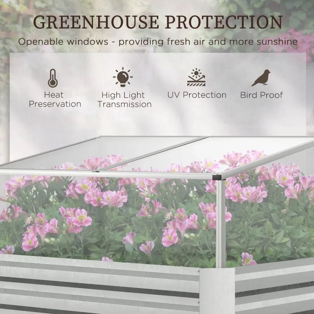 2-in-1 Raised Garden Bed with Mini Greenhouse - Protect Your Plants and Grow with Ease - SGP Garden Ltd