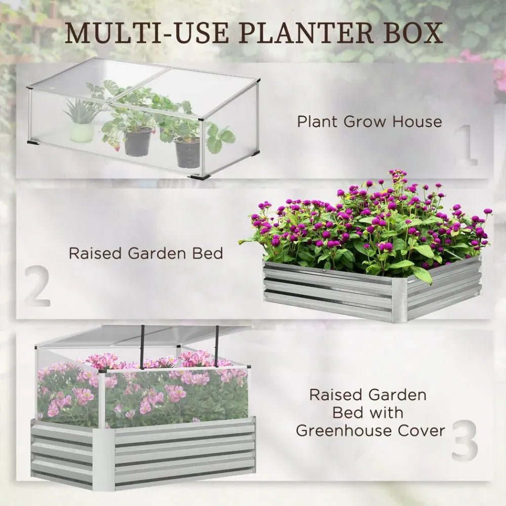 2-in-1 Raised Garden Bed with Mini Greenhouse - Protect Your Plants and Grow with Ease - SGP Garden Ltd