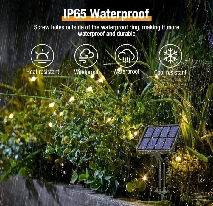 2 Pack Solar powered String Lights Outdoor Garden Waterproof 10M x2 Fairy 8 Mode - SGP Garden Ltd