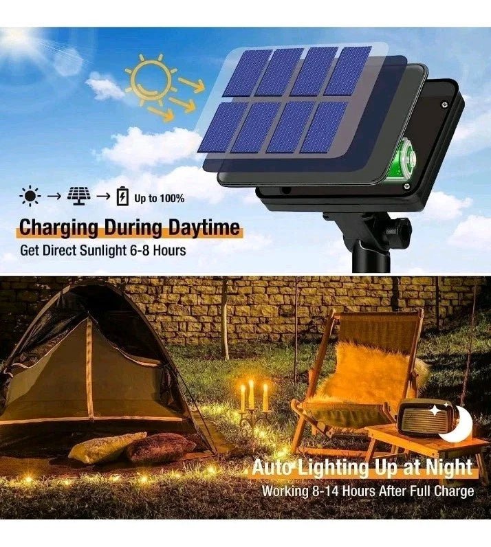 2 Pack Solar powered String Lights Outdoor Garden Waterproof 10M x2 Fairy 8 Mode - SGP Garden Ltd