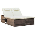 2 Seater Double Rattan Sun Lounger Recliner Day Bed Wicker Sofa Outsunny - SGP Garden Ltd