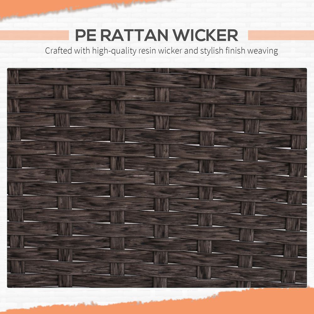 2 Seater PE Rattan Garden Furniture Set, Glass Top Table Brown - SGP Garden Ltd