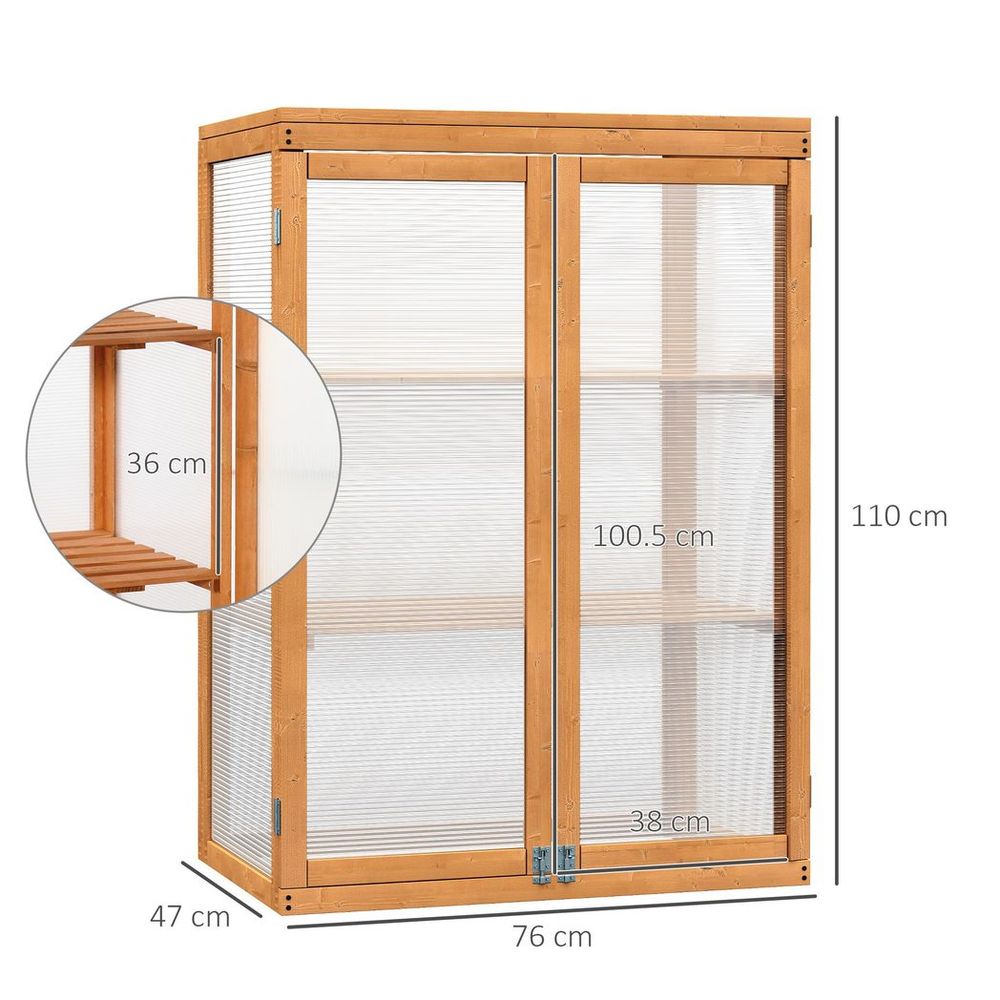 2-Shelf Wooden Cold Frame Greenhouse - Outdoor Plant Storage, Professional Grade Quality - SGP Garden Ltd