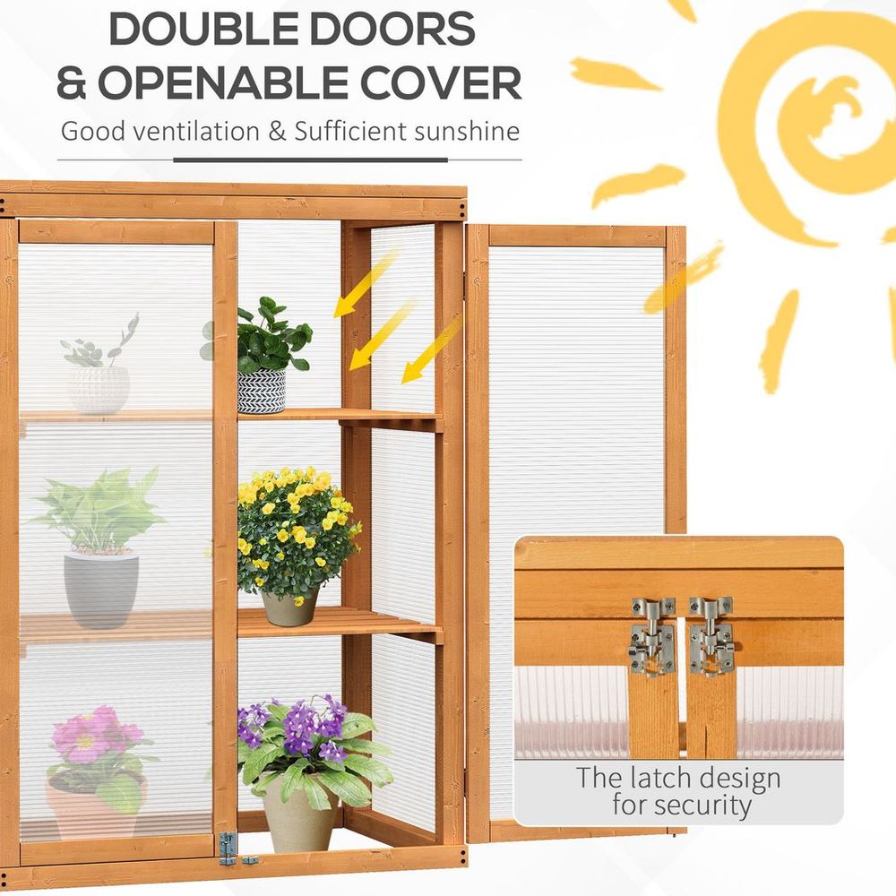 2-Shelf Wooden Cold Frame Greenhouse - Outdoor Plant Storage, Professional Grade Quality - SGP Garden Ltd