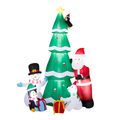 2.25M Lighted Christmas Inflatable Decoration, Inflatable Christmas Tree with Santa and Snowman, Funny Blow Up Yard Decorations with Built-in LED Lights for Holiday Party Front Yard Lawn Garden Decor - SGP Garden Ltd