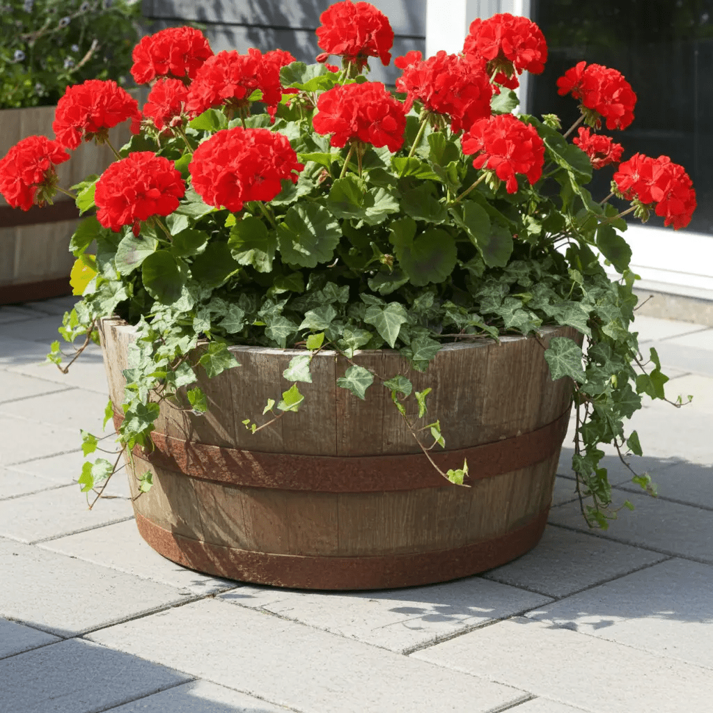 25cm Genuine Half Whisky Barrel Planter – Oak Whiskey Plant Container Flower Pot - SGP Garden Ltd