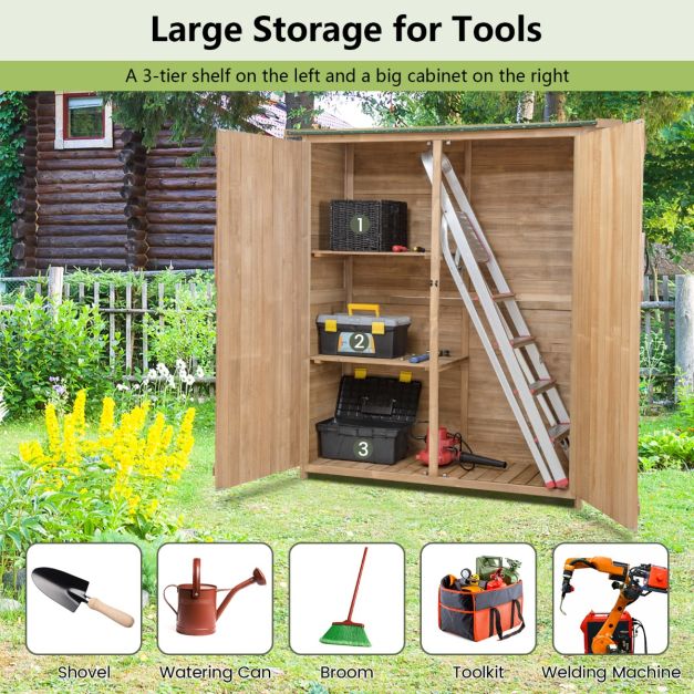 2‑Door Waterproof Lockable Outdoor Storage Shed - SGP Garden Ltd