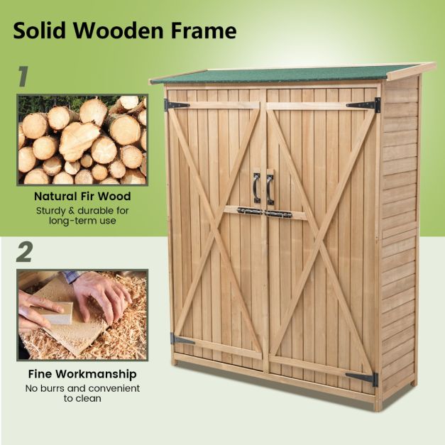2‑Door Waterproof Lockable Outdoor Storage Shed - SGP Garden Ltd