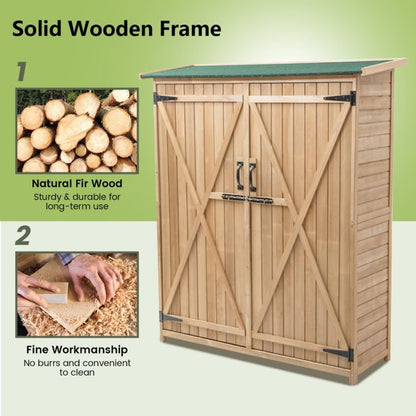 2‑Door Waterproof Lockable Outdoor Storage Shed - SGP Garden Ltd