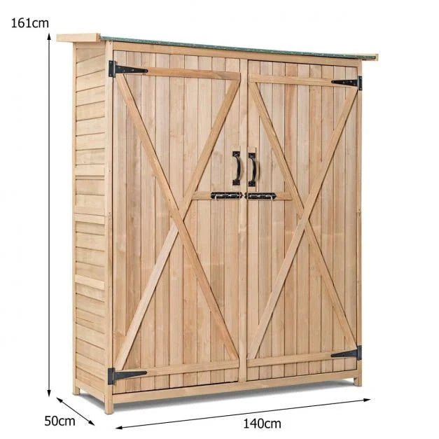 2‑Door Waterproof Lockable Outdoor Storage Shed - SGP Garden Ltd