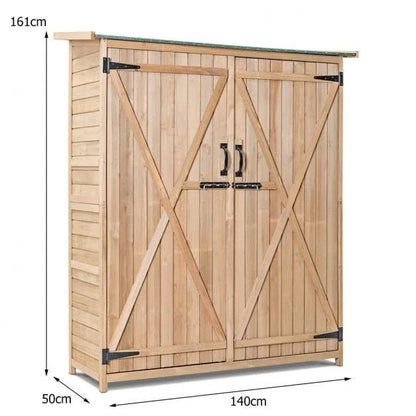 2‑Door Waterproof Lockable Outdoor Storage Shed - SGP Garden Ltd