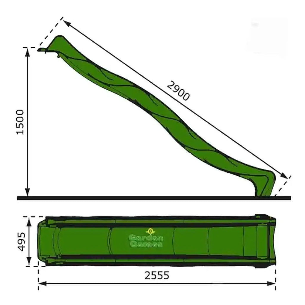 3m Green Children's Water Slide for Climbing Frames - SGP Garden Ltd