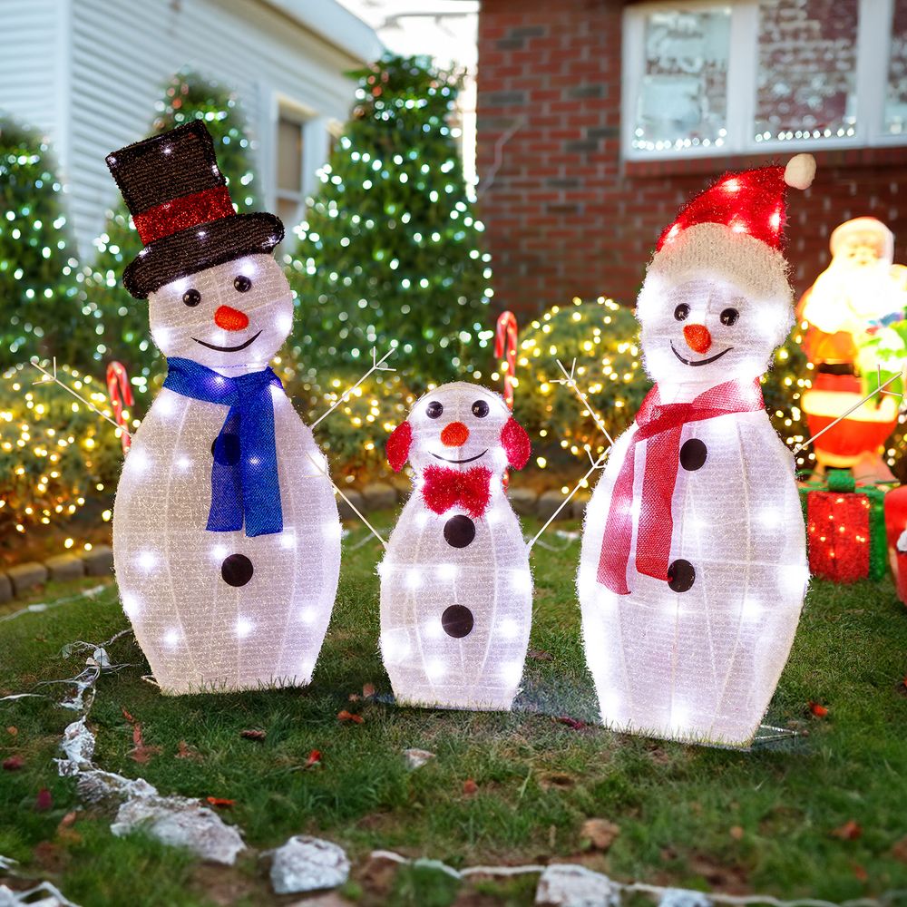 3pcs 30in-29in-17in Snowman Christmas Decoration 3x Snowmen - SGP Garden Ltd