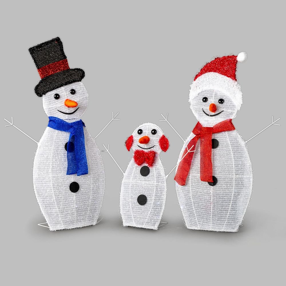 3pcs 30in-29in-17in Snowman Christmas Decoration 3x Snowmen - SGP Garden Ltd