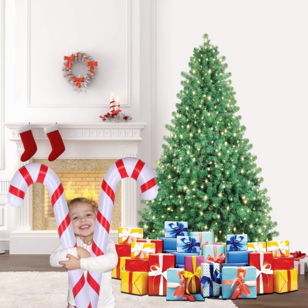 4 Christmas Inflatable Candy Cane Giant Blow Up Candy Stick for Christmas - SGP Garden Ltd