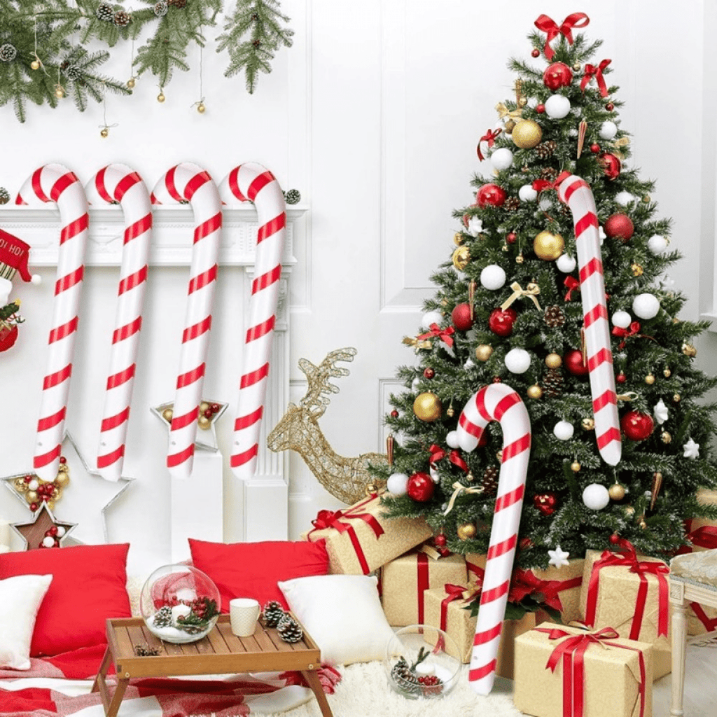 4 Christmas Inflatable Candy Cane Giant Blow Up Candy Stick for Christmas - SGP Garden Ltd