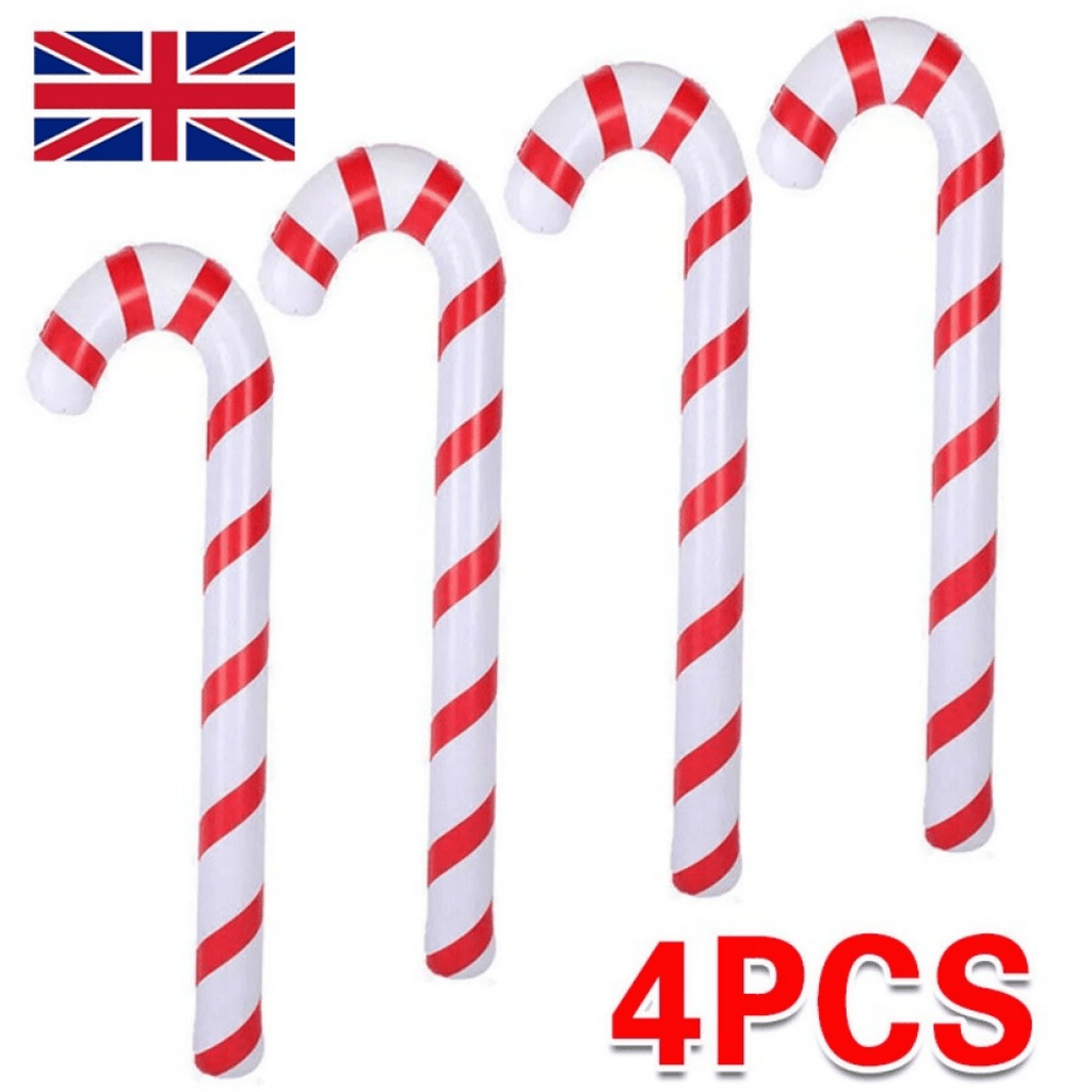 4 Christmas Inflatable Candy Cane Giant Blow Up Candy Stick for Christmas - SGP Garden Ltd