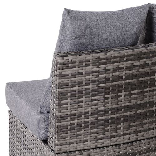 4-Seater Half Moon Shaped Rattan Outdoor Garden Furniture Set Grey - SGP Garden Ltd