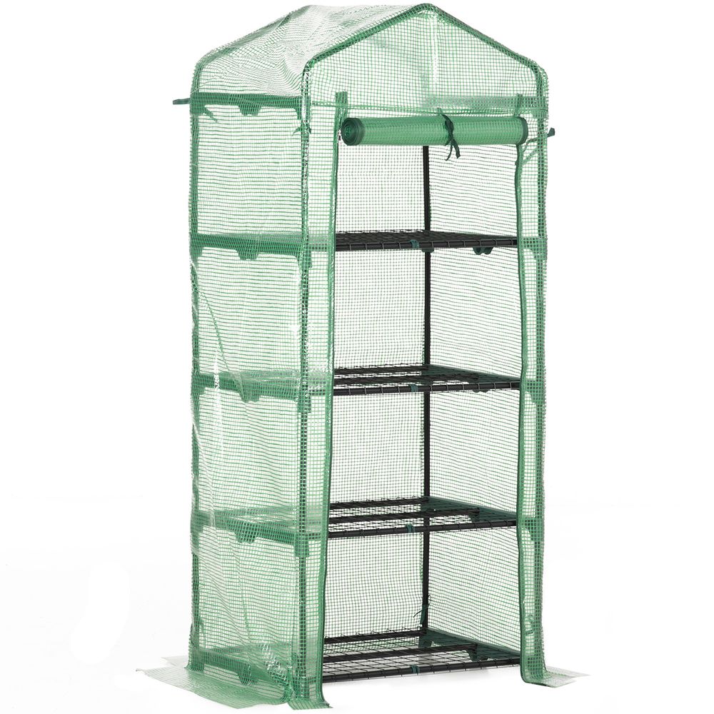 4-Tier Portable Greenhouse: Protect & Grow Plants, Steel Frame w/ PE Cover, Outsunny - SGP Garden Ltd
