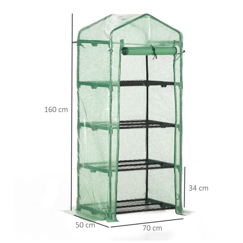 4-Tier Portable Greenhouse: Protect & Grow Plants, Steel Frame w/ PE Cover, Outsunny - SGP Garden Ltd