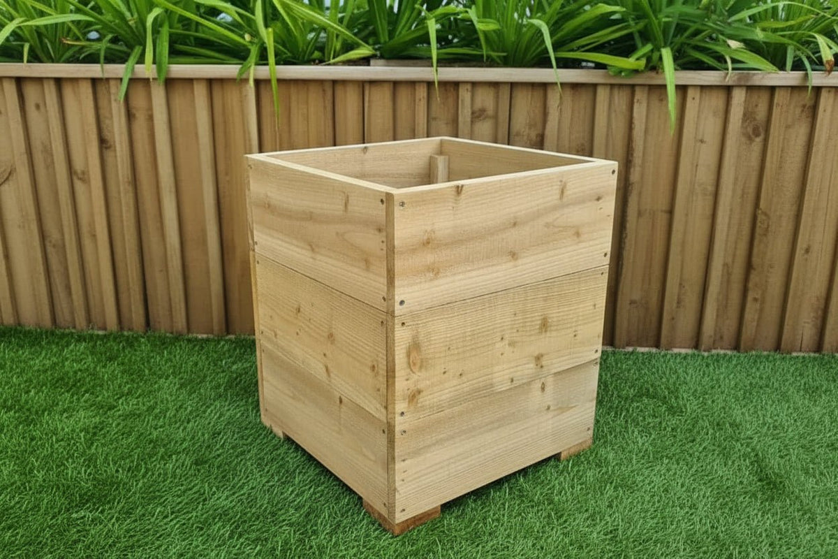 40cm Square wooden Planter in 4 heights - SGP Garden Ltd