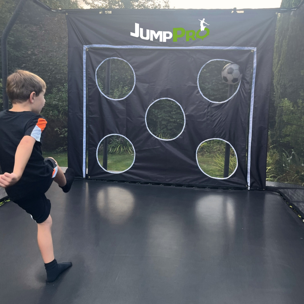 Football target and goal for a trampoline