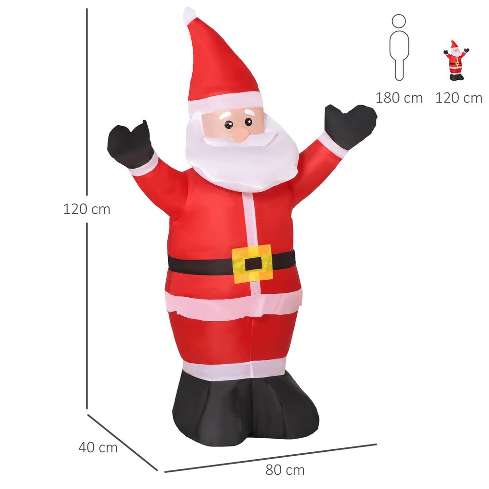 4ft Inflatable Christmas Santa Claus Xmas Deco 1 LED Air Blown Yard Outdoor - SGP Garden Ltd
