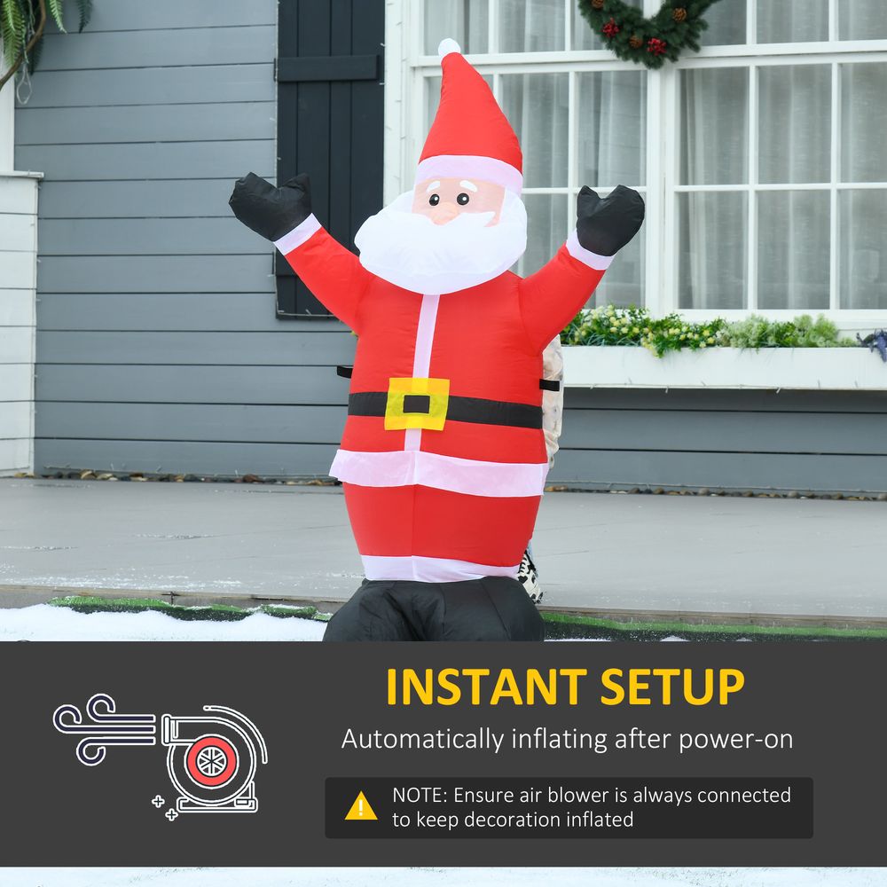 4ft Inflatable Christmas Santa Claus Xmas Deco 1 LED Air Blown Yard Outdoor - SGP Garden Ltd
