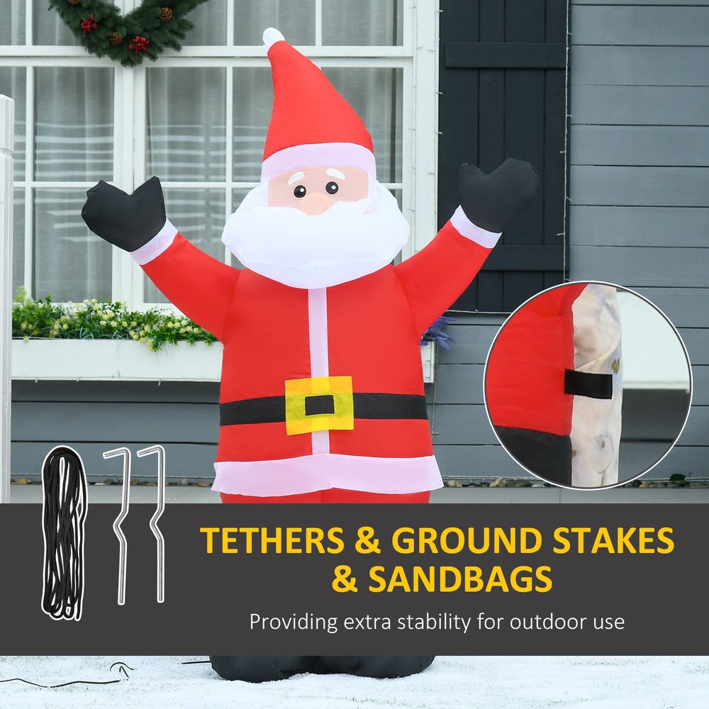 4ft Inflatable Christmas Santa Claus Xmas Deco 1 LED Air Blown Yard Outdoor - SGP Garden Ltd