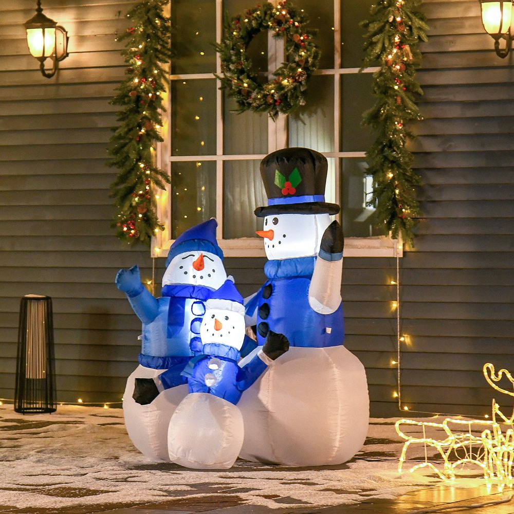 4ft Inflatable Christmas Snowmen Family Xmas LED Outdoor Indoor s Yard - SGP Garden Ltd