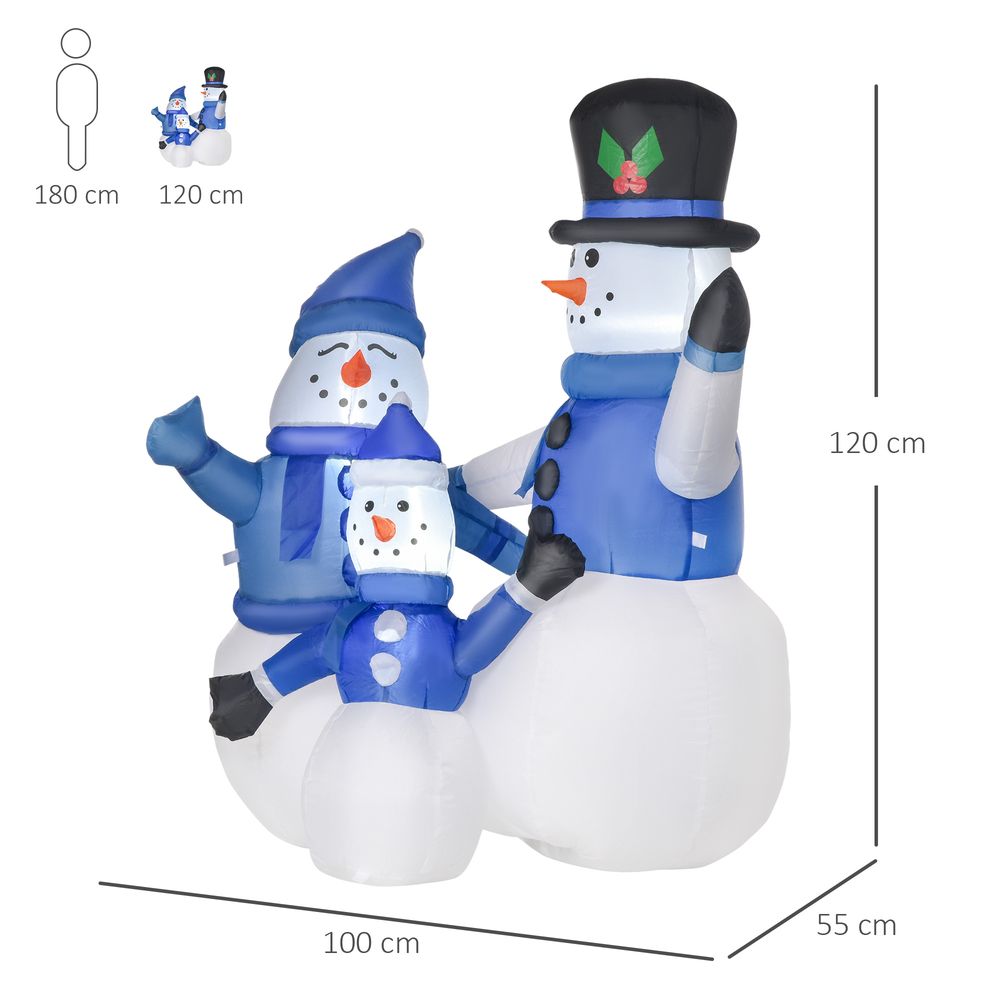4ft Inflatable Christmas Snowmen Family Xmas LED Outdoor Indoor s Yard - SGP Garden Ltd