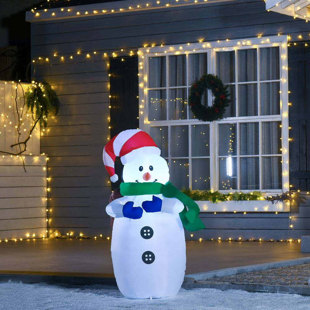 4ft Inflatable Standing Christmas Deco Large Waterproof Snowman LED Inflator - SGP Garden Ltd