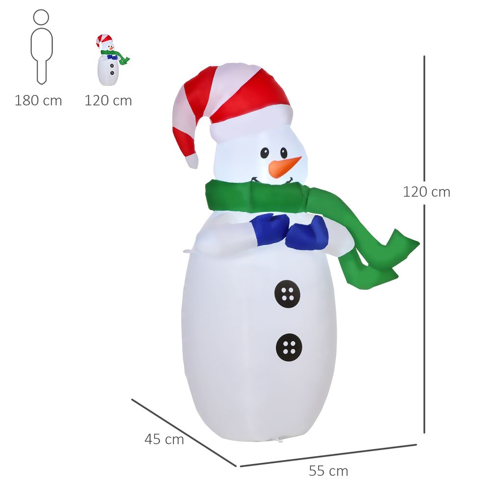 4ft Inflatable Standing Christmas Deco Large Waterproof Snowman LED Inflator - SGP Garden Ltd