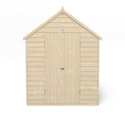 4LIFE Overlap Pressure Treated 10ft x 8ft Apex Shed - Double Door, No Windows - SGP Garden Ltd