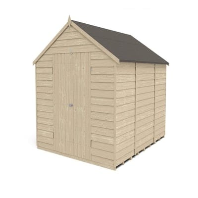 4LIFE Overlap Pressure Treated 10ft x 8ft Apex Shed - Double Door, No Windows - SGP Garden Ltd