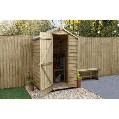 4LIFE Overlap Pressure Treated 4ft x 3ft Apex Shed - No Window - SGP Garden Ltd