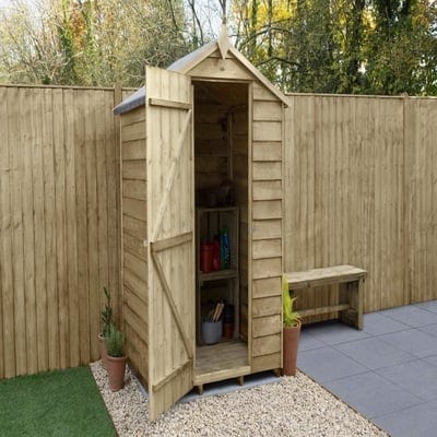 4LIFE Overlap Pressure Treated 4ft x 3ft Apex Shed - No Window - SGP Garden Ltd