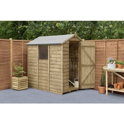 4LIFE Overlap Pressure Treated 6ft x 4ft Apex Shed - SGP Garden Ltd