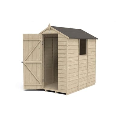 4LIFE Overlap Pressure Treated 6ft x 4ft Apex Shed - SGP Garden Ltd