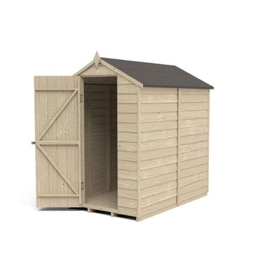 4LIFE Overlap Pressure Treated 6ft x 4ft Apex Shed - No Window - SGP Garden Ltd