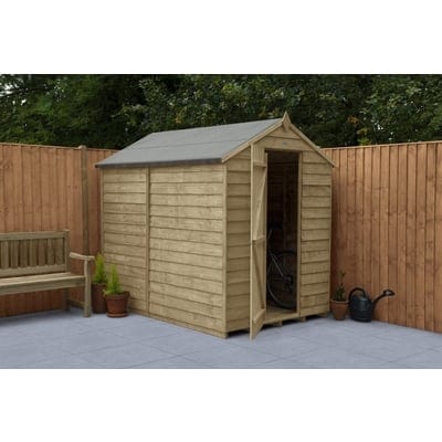 4LIFE Overlap Pressure Treated 7ft x 5ft Apex Shed - No Window - SGP Garden Ltd