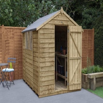 4LIFE Overlap Pressure Treated 8ft x 6ft Apex Shed - SGP Garden Ltd