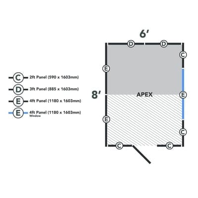 4LIFE Overlap Pressure Treated 8ft x 6ft Apex Shed - SGP Garden Ltd