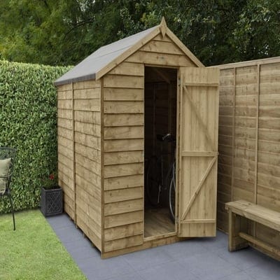 4LIFE Overlap Pressure Treated 8ft x 6ft Apex Shed - No Window - SGP Garden Ltd