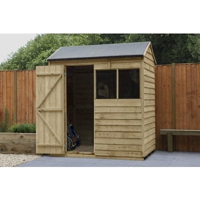 4LIFE Overlap Pressure Treated Reverse Apex Shed - All Sizes - SGP Garden Ltd