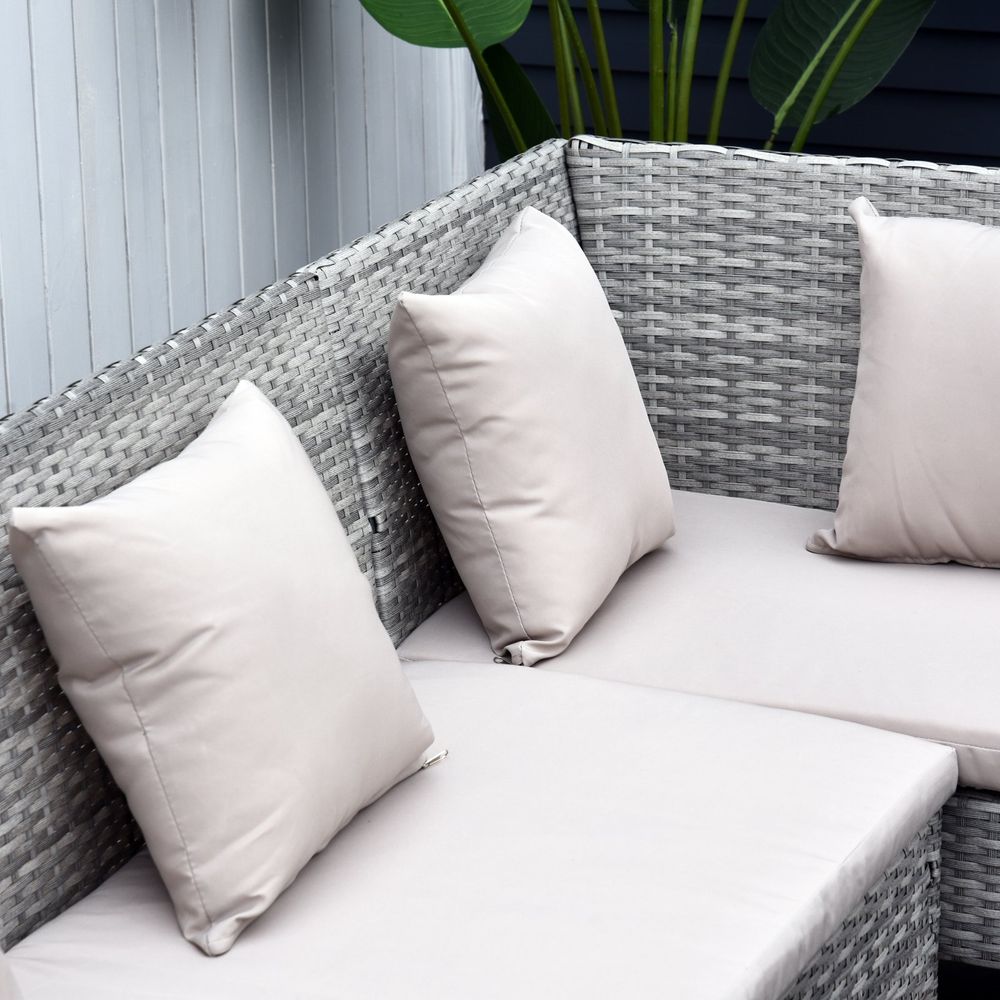 5 Pc Rattan Wicker Patio Dining Set - Outdoor Furniture with Table, Stool and Lounge | Weather-Resistant,  SGP Garden Ltd